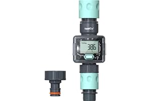 ‎RAINPOINT RAINPOINT Wasserzähler, Praktischer Wasseruhr für Garten, 4 Modi zur Kontrolle des Wasserverbrauchs, Wassermengenzähler für Wasserhahn/Verbrauchsgerät, Anschluss 3/4 Zoll
