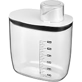 Hava Ge&ccedil;irmez Vakumlu Deterjan Saklama Kabı - Kendinden &Ouml;l&ccedil;ekli Vakum Kapaklı Deterjanlık 1200 ml BEYAZ