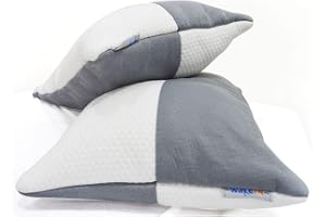 Wakefit Hollow Fibre Pillow ( 68.58 cm X 40.64 cm, White and Grey )- 2 Pieces, Cotton