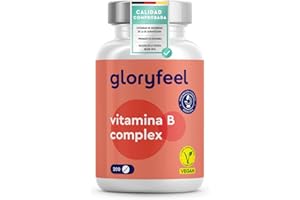 GLORYFEEL Vitamina B Complex - Alta Dosis con B1, B2, B3, B5, B6, B12 - Con Biotina (B7) y Ácido fólico (B9) - Energía y Vitalidad - Las 7 Vitaminas B en una pastilla - Vegano, Probado en laboratorio