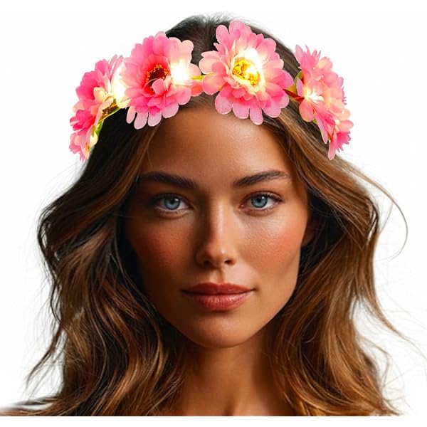 Joycabin LED Blumenkrone Stirnband – 5 Stück Set In Verschiedenen Farben, Perfekt Für Partys, Hochzeiten & Karneval