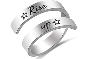 Kucheed Anelli Regolabili, Gioielli Ispirati All'anello Sono Abbastanza Inciso,Anello di Torsione a Spirale in Acciaio Inossidabile,Regali di Laurea di Compleanno per Donne Uomini