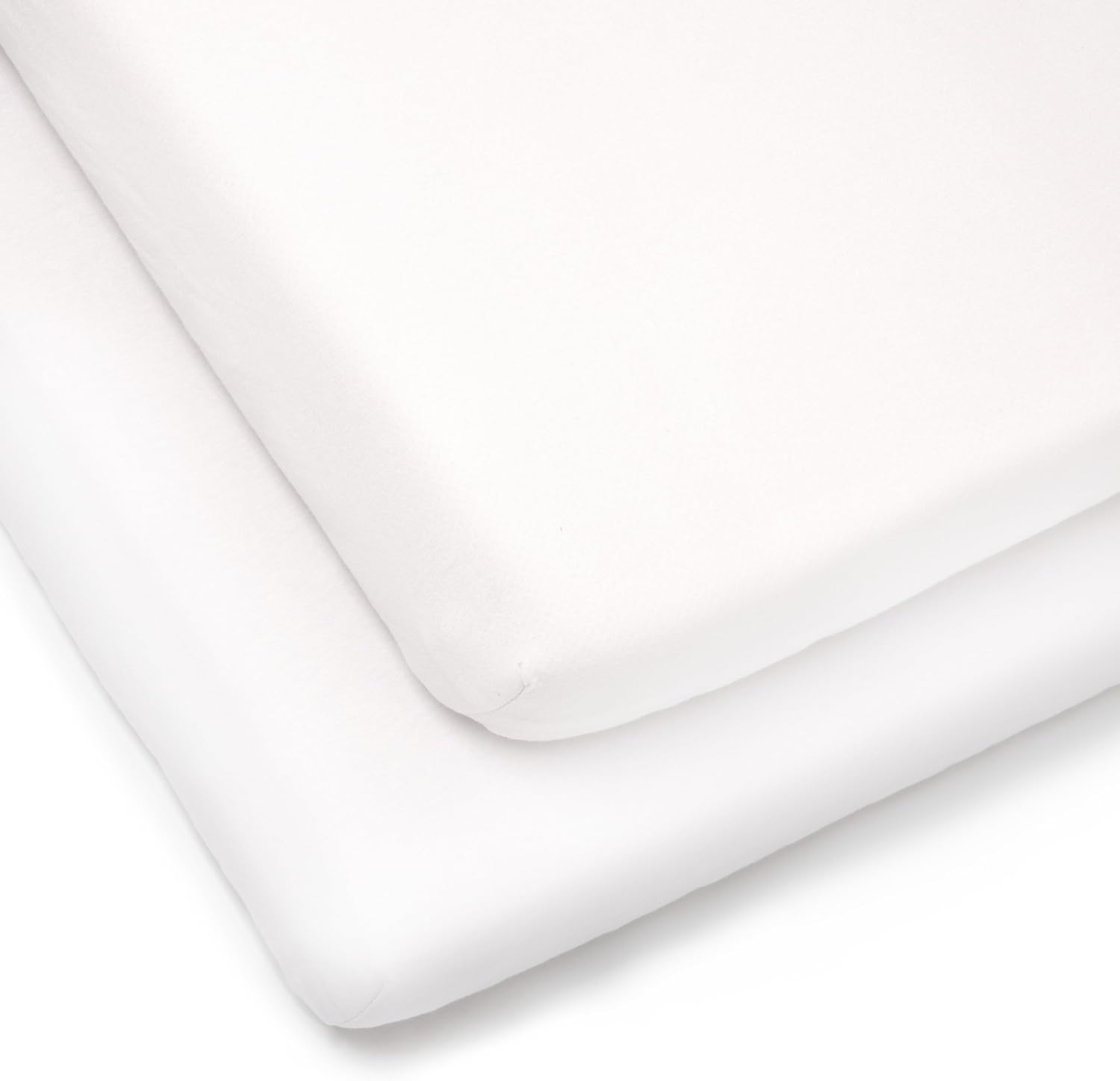 Clair de Lune 2 Pack Fitted Jersey Cotton Cot Bed Sheets 70 x 140 cm (White)