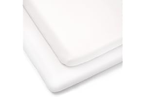 Clair de Lune Cot Bed Cotton Jersey Fitted Sheets (Pack of 2, White)