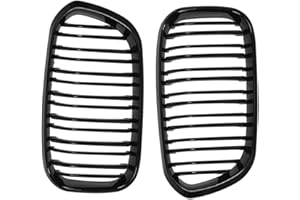 MIRTHBUY Pair Gloss Black Front Kidney Grille Grill for 1 Series F20 F21 2015-2017,51137371685,51137371686