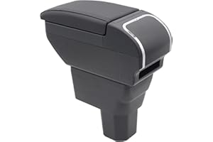 KAERGK Auto Armlehne für Suzuki Ignis 2016-2024 Doppelschicht Mittelkonsole Große Aufbewahrungsbox mit Becherhalter Zubehör Schwarz