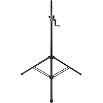 McGrey SPS-1 Statore Per Casse In Acciaio Nero (Statore In Acciaio, Struttura Stabile A Treppiede Extra Larga, Estensibile Da Ca. 130 A 193 Cm, Portata Max 50 Kg, Peso 3,3 Kg
