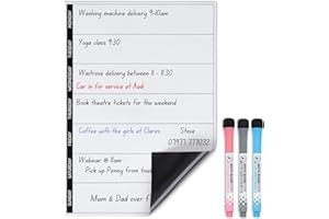 Magnetic Innovations A4 Fridge Weekly Planner Whiteboard, Ideal for Notes, Meal Planning and Reminders