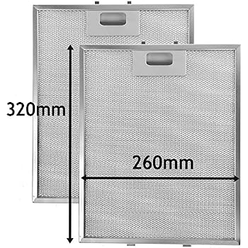 4 Filtri Metallo Per Cappa Lamona / Baumatic - 320x260 Mm - Ricambio Grasso Forno