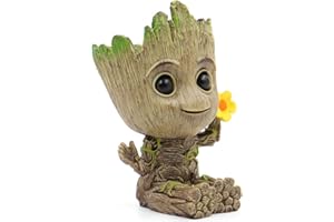 SLOCME Maceta Groot de Guardianes de la Galaxia para soporte de bolígrafos, adorno de escritorio, maceta con agujero de drenaje