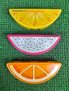 Perpetual Bliss Fruit Theme Pencil Box with Stationery Kit Return Gifts for Kids Birthday Party (Pack of 3)