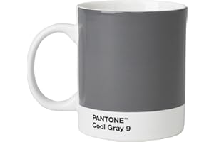 Copenhagen Design Kubek Pantone, kubek do kawy/herbaty, porcelanowy (ceramiczny), 375 ml, Cool Gray 9 C, porcelanowy, szary/biały, 1 szt. (1 opakowanie)