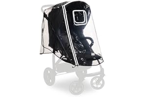 hauck Parapioggia Passeggino Universale - 47 x 40 x 85 cm - Antipioggia Catarifrangente con Entrata per il Bimbo, Finestrina di Accesso e Fori di Ventilazione - Facile da Fissare - Trasparente