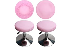 HuaLiSiJi Okrągłe pokrowce na taboret nadają się do prania łatwe w pielęgnacji oddychające i trwałe, na okrągłe taborety o średnicy 30-40 cm (2, Różowy)