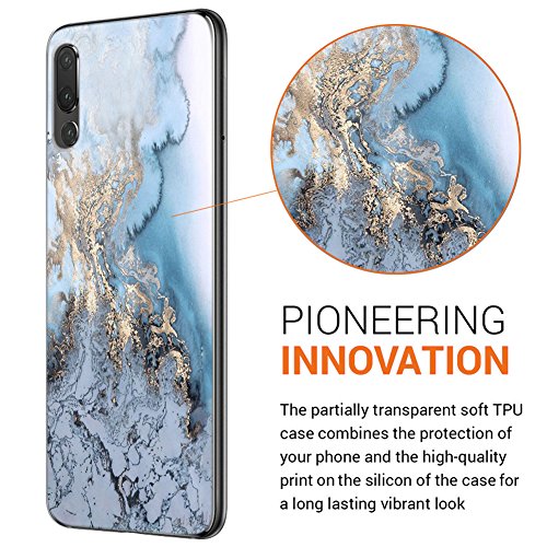 Huawei P20 Pro HÃ¼lle, Eouine SchutzhÃ¼lle Silikon Transparent mit Marmor Muster Motiv HandyhÃ¼lle [Ultra DÃ¼nn] Slim StoÃŸfest Weich TPU Bumper Case Backcover fÃ¼r Huawei P20 Pro 6,1 Zoll Smartphone (Blau, Gold)
