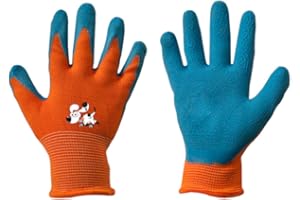 arbeitsbedarf24 Kinder Arbeitshandschuhe Latex Schutzhandschuhe Gartenhandschuhe Handschuhe Kinderhandschuhe orange Größe 2-6 2