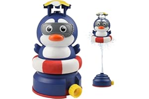 Kikuo Sprinklerspielzeug Outdoor, Wassersprinkler Rocket Kinder, Pinguin Launch Garten Wasserstrahl, Sprinkler Kinder Spielzeug, Outdoor Wasserspielzeug Sprinkler für Kinder Pinguin-Form