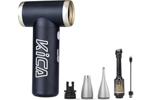 Kica JetFan 2S[Combo] Aria Compressa Elettrico Air Duster,Spray Aria compressa da 117000RPM con Batteria da 1100mAh,Mini Soffiatore a Velocità Libera, per Tastiera,Pulizia PC,Pulizia della Casa,Nero