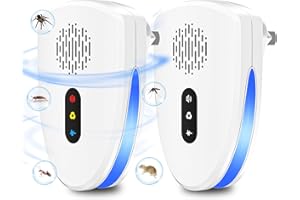 NATURAS AUTHERIC Ultrasonic Pest Repeller, Mouse Repellent, Plug in Pest Control Indoors, 3 Model Effective Anti Rats, Mosquito, Spider, Mice, Cockroach, Rodent Repellent Plug in, Harmless to Human Pets(2 PCS)