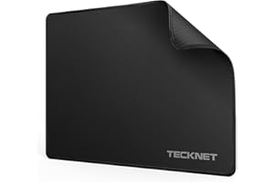 TECKNET Tapis de Souris, 27x21 cm Tapis de Souris Gamer Mousepad, Base en Caoutchouc Imperméable et Antidérapante, Offrez-Vous Une Glisse Ultra-Douce et Un Suivi Optimal pour Travail, Jeux-Noir