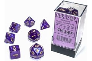 Chessex Borealis Royal Purple Luminary Dice Set Boxed [CHX27587]