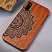 Price comparison product image TAITOU Huawei P20Lite/Nova3e Case, Handmade Rosewood Wooden Sculture Texture Cover, Ultra Slim Thin Combined Wood Protect Case For Huawei P20 Lite/Nova 3E Lotus Totem