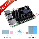 GeeekPi Raspberry Pi 4 Kit ventole di Raffreddamento, dissipatore in Alluminio con Ventola di Raffreddamento per Raspberry Pi 4 B & 3B +