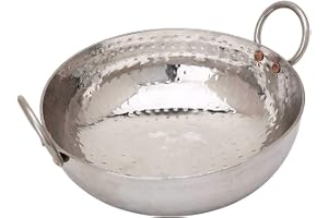 KC Sandwich Bottom Heavy Guage Stainless Steel Hammered Kadhai Cookware(1500 ML)