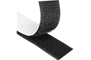 Blooven Klettband Selbstklebend 3 Meter Extra Stark, Doppelseitig Klebende mit Klettverschluss 30mm Breit Selbstklebendes Klebepad Flauschband und Hakenband (Schwarz)