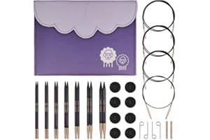 KnitPro J'Adore Cubics Alfileres para tejer, circulares, intercambiables, longitud normal, juego de lujo