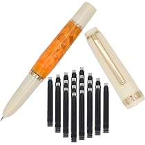 Jinhao 82 Mini Füllfederhalter – Taschenstift Mit Konverter & 20 Schwarzen Patronen, Extrafeine Feder, Weinrot
