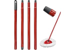 VEXRAN Mango de acero inoxidable de 4 secciones para escoba Vileda, compatible con Vileda Turbo Smart, EasyWring y fregona Vileda