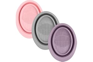 Anseom 3 Stück Silikon Make up Pinsel Reinigungsmatte, Kosmetikpinsel-Reinigungspad Make-up-Pinsel Reiniger Tragbar für Schnelle Farbenwechsel und Reinigung
