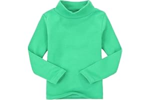 CuteOn Bambini Kids Alto Collo Manica Lunga Cotone T-Shirt Top Camicia di T - Vari Colori