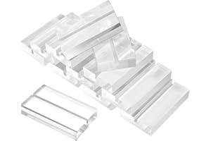 Bubuny Pack of 12 Place Card Holders Sturdy Acrylic Transparent Card Holder for Wedding Parties Menu Card Holder Postcard Holder Photo Stand Postcards