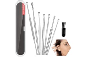 MCSQK Pulisci Orecchie, 8 Pcs Acciaio inossidabile Ear Wax Remover Pulisci Orecchie Spirale Kit Pulizia Orecchio, Riutilizzabile Strumenti Rimozione Cerume Set per Neonati Bambini e Tutta la Famiglia Igiene