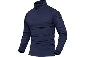 MAGCOMSEN Chemise Tactique Homme Militaire Chemise de Combat Printemps à Manches Longues T-Shirt Respirant avec Deux Poches Vêtement en Plein Air Camouflage