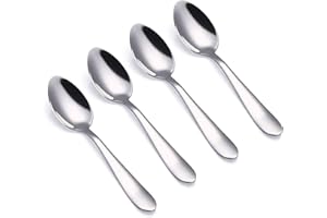 VANRA Set 4 Cucchiai in Acciaio Inox per Bambini - Posate Argento 14 cm