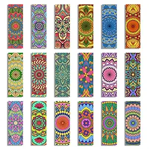 Ambiyaa Set of 18 Handmade Mandala Bookmarks in Indian Colors