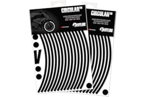 VFLUO - Kit Pegatinas Llantas de Moto Reflectantes, Autoadhesivas para 1 Rueda, 3M Technology™ - Gran Visibilidad Lateral - Discreto y diseño - Fácil colocación - Paquete de 2