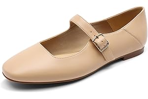DREAM PAIRS Ballerines Femme Mary Jane à Bout Carré, Chaussures Plates Confortables à Enfiler pour Bureau, Travail, Sorties ou Tenue Quotidienne
