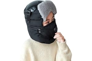 iNelihoo Bonnet Enfant Chapeau d'hiver Unisexe avec Cache-Oreilles Cache Visage Coupe-Vent Cagoule Polaire Ski Chapeau Chaud pour garçons et Filles âgés de 3 à 9 Ans
