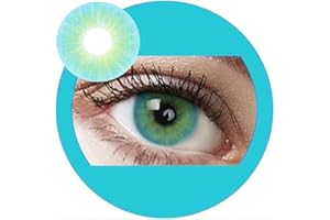 LALIA Aqua Blue: Farbige Jahres Kontaktlinsen ohne Stärke mit Aufbewahrungsbox braun blau grün grau türkis weich als 2er Pack (2 Stück) angenehm zu tragen, perfekt für helle und dunkle Augen