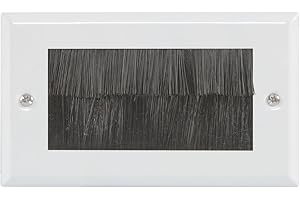 AV LINK Double Brush Wallplate | White steel