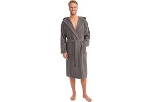 Twinzen Bademantel Herren 100% Baumwolle - Weich, Saugfähig, Aus Frottee, Oeko-Tex Zertifiziert