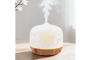 ‎GUKKK Aroma Diffuser, GuKKK 500ML Weiß Diffusor für Ätherische Öle, Ultraschall Aromatherapie Diffuser, Aromatherapie Düfte Luftbefeuchter, 7 Farben LED, Timer-Einstellung, für Schlafzimmer, Yoga, Büro