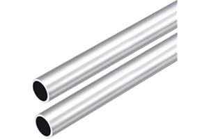 DMiotech 2Pack (18mm OD x 15mm ID) Tubo Redondo de Aluminio 6063 de 300mm de Longitud para Construcción de Estructuras Metálicas en Proyectos de Bricolaje