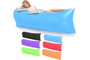 KEEPAA Divano Gonfiabile Campeggio Lounger: Lettino Gonfiabile Mare per Viaggi Spiaggia Picnic Musicali Feste - Impermeabile Anti Perdite Aria (Blu)