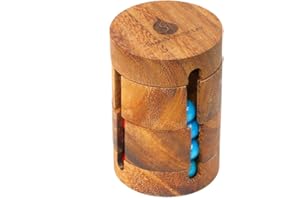 Spinning Drum: Handmade & Organic Wooden Burr Puzzle for Adults from SiamMandalay with Free SM Gift Box(Pictured)