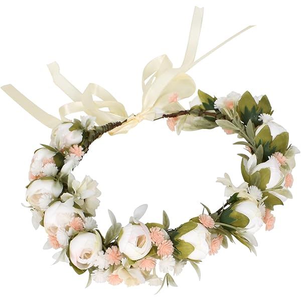 Rosen-Kopfschmuck Aus Stoff – Verstellbares Blumen-Stirnband, Für Braut, Hochzeit Oder Party